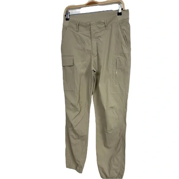 Athletes Trekkie Utility Cargo Pants Size 8 Tan Hiking Pants Elastic At Ankle - Picture 2 of 7